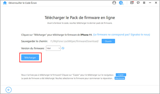 téléchargez le firmware sur votre ordinateur